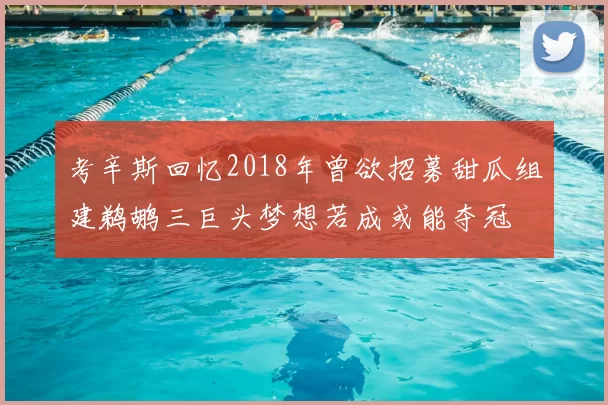 考辛斯回忆2018年曾欲招募甜瓜组建鹈鹕三巨头梦想若成或能夺冠