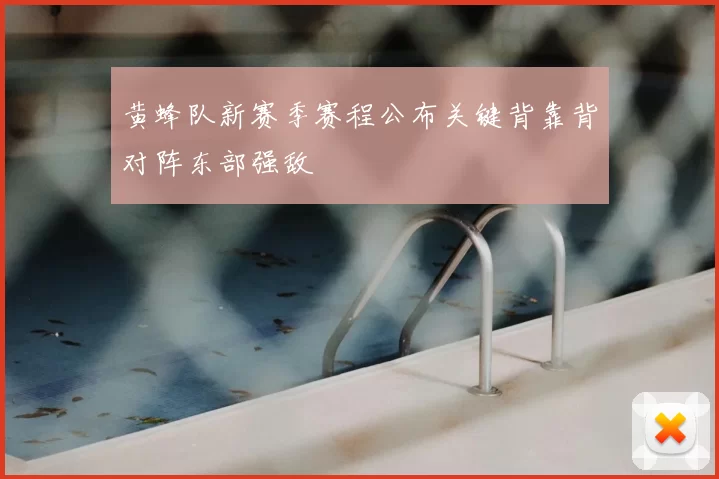 黄蜂队新赛季赛程公布关键背靠背对阵东部强敌